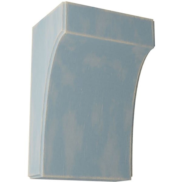 Ekena Millwork 5 1/4"W x 4"D x 8"H Clarksville Wood Vintage Decor Bracket, Driftwood Blue BKTWD05X04X08CVBU - main